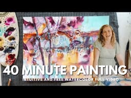 Paint an Abstract Landscape in Watercolor in less than 40 minutes! Angela Fehr Watercolour Tutorial