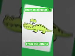 Draw a easy alligator from the letter a #shorts #artwork #art #drawing