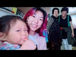 Daughter Meets Her Great Grandma - 4 Generations of Girls; Trip to Korea