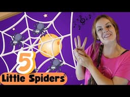 Five Little Spiders Nursery Rhyme For Children - Miss Katie - Baby Songs - Halloween Songs