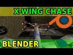 X Wing Chase Through Large Building - Blender