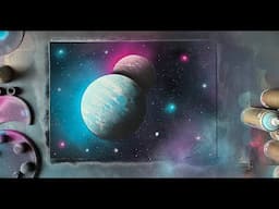 Planet under Planet! Painting with Spray Paint