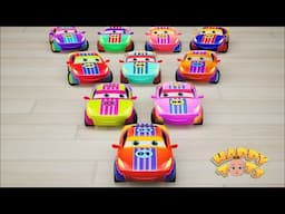 🔴 LIVE 10 Little Cars | Counting Song for Kids | Nursery Rhymes | Happy Tots