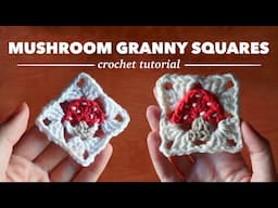 Mushroom Granny Square & Diamond Tutorial 🍄 | crochet tutorial + pattern