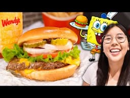 Wendy’s NEW SpongeBob Krabby Patty Burger 🍔 (+ Pineapple Frosty Review)