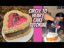 Heart Cake with Edible Image Turn Round Cakes into a Heart Shape | That Girl Heart Shape Cake