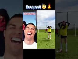 Cristiano Ronaldo Reacts 🤣  #shorts #football #soccer #ronaldo #messi #neymar #respect #tiktok