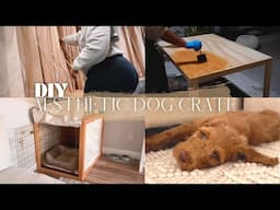 MY NEW PUPPY ! HOW I MADE MY DOG CRATE MODERN AND AESTHETIC |  GOLDENDOODLE | PET & HOME DECOR INSPO