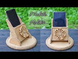 DIY Jute Craft | Mobile Holder Showpiece with jute rope | Handmade Jute Mobile Holder