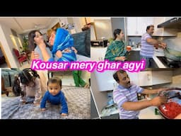 Kousar mery ghar agyi | gajar ka halwaya bnaya husband ny | Sitara yaseen vlog