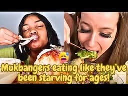 Mukbangers acting like they have been starving for years!!! | Mukbang Cringe Compilation