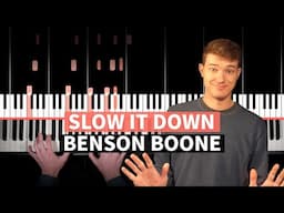 Slow It Down - Benson Boone - EASY PIANO TUTORIAL (accompaniment with chords)