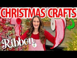 🎄EASY Ribbon Christmas Crafts!  Cheap ways to DIY and Decorate for Christmas 2024