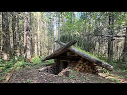 LOG CABIN UNDERGROUND. VENTILATION AND TREATMENT OF LOG WALLS. SOLO BUILD