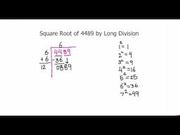 How to Find Square Root of 4489 by Long Division Method / Long Division of 4489 in HIndi /Easy Trick