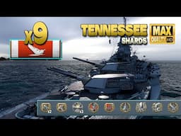 Battleship Tennessee: 9 ships destroyed on map Shards - World of Warships