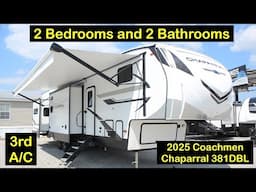 New Fifth Wheel RV with 2 Bedrooms! 2025 Coachmen Chaparral 381DBL