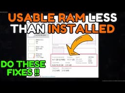 Usable RAM less then Installed Fix