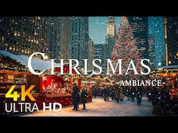 Beautiful Winter Christmas Ambiance 4K UHD ❄️☃️ Best Christmas Songs for Relax 🎁🎄Christmas Carols