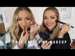 GET READY WITH US! MY TWIN SISTER COPIES MY MAKEUP | LucyAndLydia