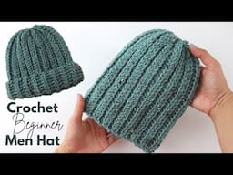 Crochet Easy Men / Beanie With A Rectangle