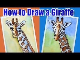 How to Draw and Paint a Giraffe EASY Kids Watercolor Painting Tutorial