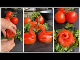 How to Make tomato swan & rose