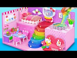 Make Hello Kitty House with Rainbow Slime Mini Swimming Pool | DIY Miniature House