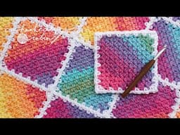 How to Crochet a C2C Moss Stitch Square 😍