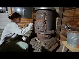 Ruffed Grouse Noodle Soup in an Off Grid Log Cabin... Taking Care of my boyfriend with Pneumonia..