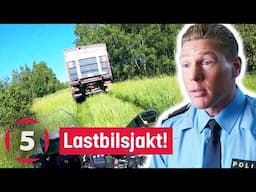 Kapad lastbil leder till livsfarlig jakt på gångvägar | Fångat på polisens kamera | Kanal 5 Sverige