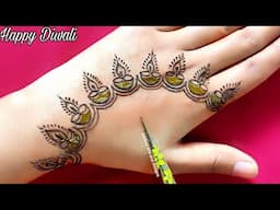 Diwali special back hand mehndi design | simple mehndi design | mehndi design | mehndi | Mehandi.