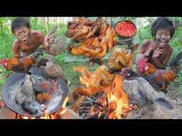 survival in the rainforest- Chickenn Cook injungle - Eating delicious ASMR t2