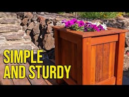 Simple redwood planter box. Easy outdoor woodworking project.