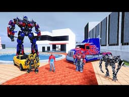 Franklin and Avengers Collecting TRANSFORMERS CARS in Indian Bike Driving 3D! GTAV AVENGERS