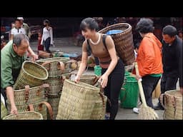 Go to the market to sell fruit and buy a new handmade basket - Ana Bushcraft