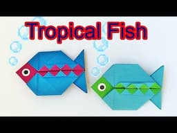 How to Make a Paper Fish | Origami Tropical Fish Tutorial with only One Piece of Paper