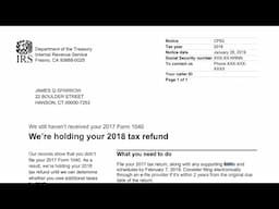 How to understand your CP63 Notice (IRS is holding your refund until you file a prior year return)