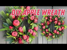 How to make an Apple Christmas Wreath 🍎🌲/ Easy wreath making tutorial