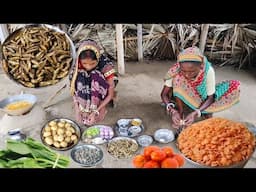 Traditional vegetables recipe prepared by tribe village style couple||rural life India.