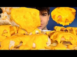 ASMR MUKBANG EXTRA CHEESE BURRITOS BURGERS & FRIES | WITH CHEESE