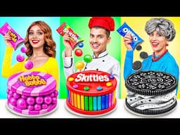 Me vs Grandma Cooking Challenge! Cake Decorating Challenge 24 Hours by RATATA BOOM