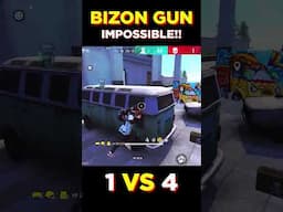 AJJUBHAI IMPOSSIBLE 1 VS 4 WITH BIZON GUN | GARENA FREE FIRE #shorts