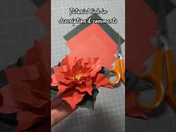 Learn how to make a paper poinsettia flower #christmas #papercraft #craft #poinsettia #diy