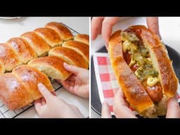 Homemade Sourdough Hot Dog Buns