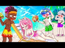 Anna! Don't Sleep On The Beach - Anna & Alex Love Story | Gacha Life | Rainbow Z Multiverse