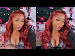 START TO FINISH REDDISH BROWN 360 WIG INSTALL + BOMBSHELL CURLS 🔥FT. ASHIMARY HAIR