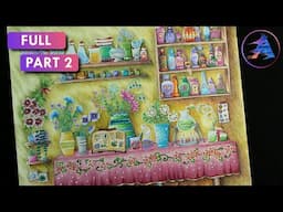 Coloring Tutorial: Magic shelf | Part 2 items | WORLD OF FLOWERS book by Johanna Basford