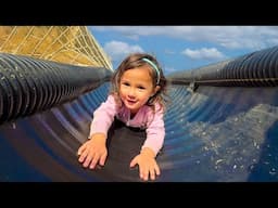 OAK GOES FACE FIRST DOWN THE SLiDE (the movie)OAK tries ALL the ticketed rides at the pumpkin patch