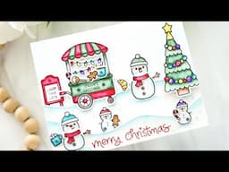 Watercolor holiday scene with Joy